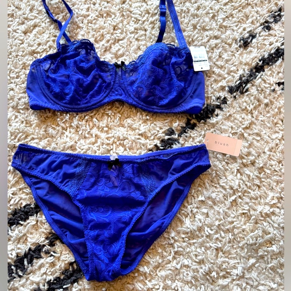 Blush Lingerie Purple Lace Lingerie Set